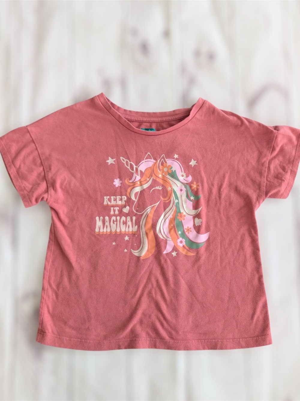 Garanimals 365 Girl's Unicorn Short Sleeve Tee Shirt Size 10 Pink Cotton Magical